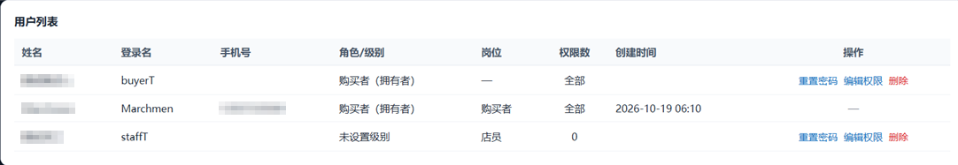 用户列表